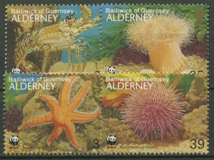 Alderney 1993 WWF conservación de la naturaleza animales marinos estrellas de mar 61/64 sin usar - Imagen 1 de 1