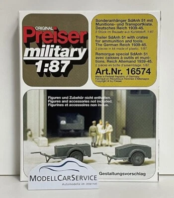 Preiser military 1/87: 16574 SdAnh 51 m. Munitions- u. Transportkiste. DR 39-45 - Image 1 of 2