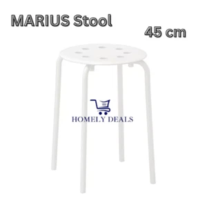Ikea Commercial Plastic Stackable Stools Metal Leg Round Top Backless Bar Stool - Picture 1 of 8