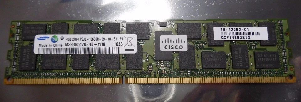 CISCO 15-12292-01 Samsung 4GB 2Rx4 PC3L-10600R DDR3-1333MHz UCS ECC Reg Memory - Image 1 of 1