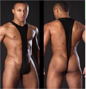 Men's Sexy Stretch Open Bodysuit Mankini Thong Catsuit Underwear - Picture 1 of 3