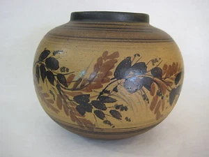 OLD HAND PAINTED ORIENTAL ARTIST CHINESE/JAPANESE ART POTTERY POT VASE, SIGNED - Picture 1 of 6