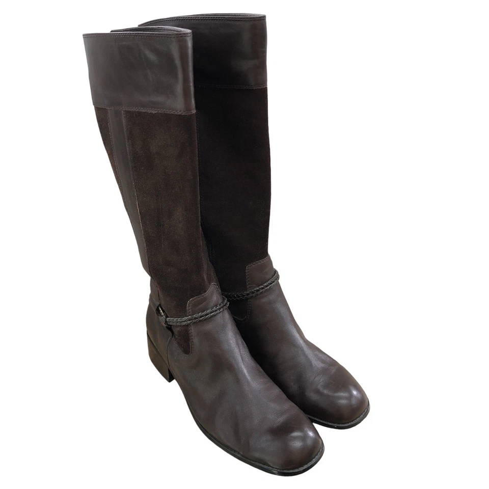 Coldwater Creek Womens Size 9 M Brown Riding Boots Leather Side Zip - Image 1 of 4