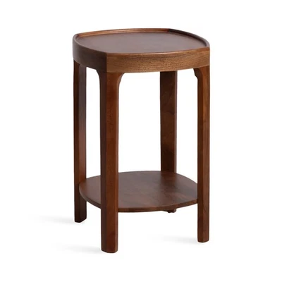 Tierney Modern Square Wood Side Table, 16 x 16 x 24, Walnut Brown, Mid-Centur... - Image 1 of 4