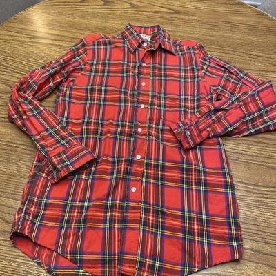 Camisa De Colección LL Frijol Abotonada Pequeña Rojo Azul Franela a Cuadros Hecha en EE. UU. Años 90 Y2K A1 Foto 1 de 4