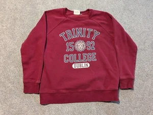 Trinity College Dublin Sweater Mens Small Red Crewneck Sweatshirt - Picture 1 of 10