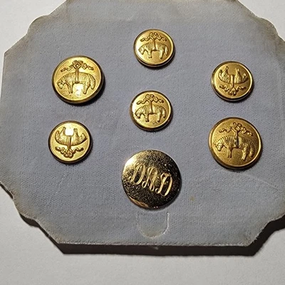 6 Waterbury Co Brooks Brothers Sheep Gold 15mm & 20mm Replacement Buttons 1 DAD - Image 1 of 4