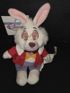 Disney Store Alice in Wonderland White Rabbit Mini Bean Bag Plush Toy - NWT - Picture 1 of 5