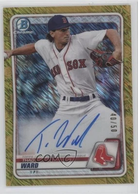 2020 Bowman Chrome Prospect Gold Shimmer Refractor /50 Thad Ward #CPA-TW Auto - Image 1 of 2