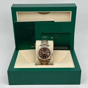 Unworn Rolex Datejust 126301 41 18K Rose Gold Steel Chocolate Dial Watch 2024 - Picture 1 of 7