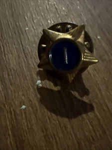 Boy Scouts of America 1 Jahr Service Pin goldfarben blau Emaille Stern Vintage BSA - Bild 1 von 3