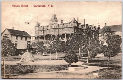 Postal publicada Grand Hotel Your Mouth Nova Scotia Canadá Grounds Trees 1906 Foto 1 de 2