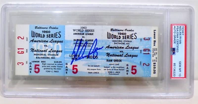 NOLAN RYAN Signed Autograph Auto 1960 World Series Full Ticket PSA/DNA GEM MT 10 - Image 1 of 4