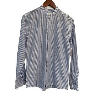 DAVID MAYER NAMAN Blue & White Button Dress Shirt Sm - Picture 1 of 5