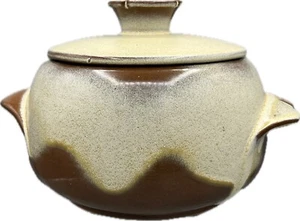 Frankoma Pottery 4V Covered Casserole/Bean Pot Desert Gold Flower Handle - Picture 1 of 10