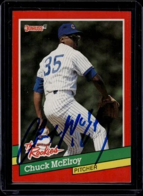 1991 Donruss The Rookies #49 Autographed Chuck McElroy Trading Card - Image 1 of 2
