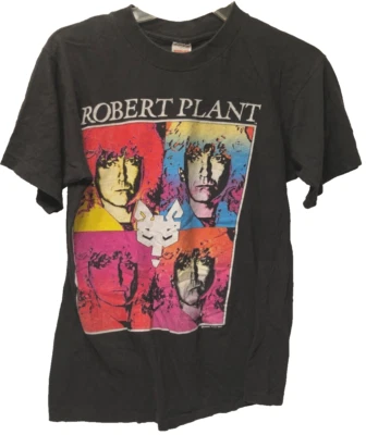 Camiseta Robert Plant Nirvana 1990 Manic Tour Negra Vintage Doble Cara Individual M Foto 1 de 3