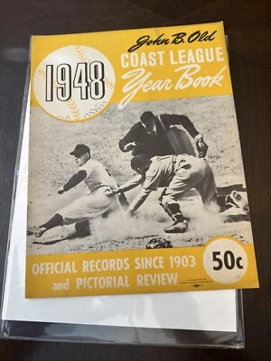 ORIGINAL 1948 "JOHN B. ANTIGUO" P.C.L. ANUARIO DE BÉISBOL DiMaggio Foto 1 de 4