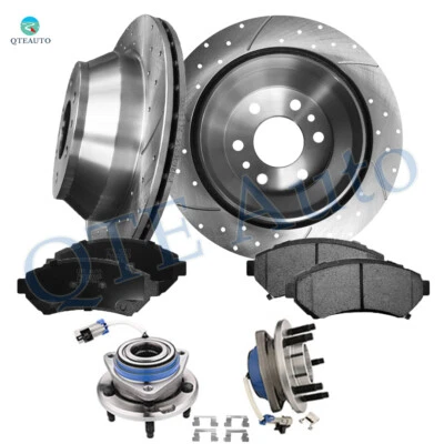 8 F 303 Drilled Brake Rotors-Wheel Hub-Brake Pad For 1998-2002 Cadillac Eldorado - Image 1 of 4
