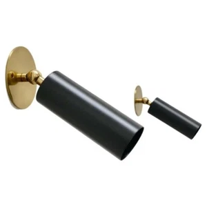 Set of 2 Brass Wall Fixture Lamp 1 Light Italian Cylindrical Sconces Wall Lamp - Picture 1 of 3