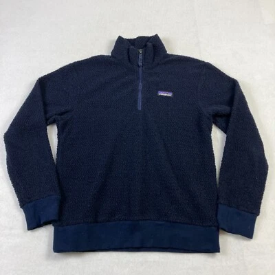 Patagonia Pull Over Sweatshirt Women's Small Blue Wool Blend Fleece Quarter Zip - Image 1 of 4