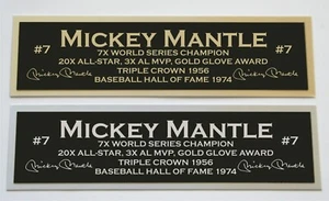 Mickey Mantle nameplate for signed autographed baseball jersey photo glove bat  - Picture 1 of 2