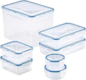 Lock & Lock Assorted Sizes Food Storage Containers, Set of 7 Nestable Boxes L913 - Picture 1 of 20