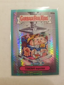 2021 Garbage Pail Kids Chrome Series 4 #163a Trish Squish Aqua Prism 158/199 - Picture 1 of 2
