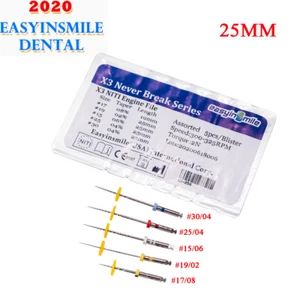 Endodontic X3 Rotary Files Niti Never Break Engine Tips 5Pcs/pk Dental Endo 25MM - Picture 1 of 8
