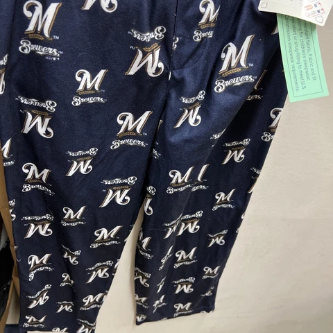 MILWAUKEE BREWERS BOYS SIZES Pants Sweats Sleep Pajamas Lounge Blue MLB New Cover