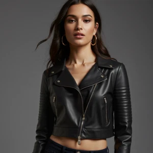 Alison Leather Lambskin Biker Jacket-Regular Fit - Picture 1 of 5