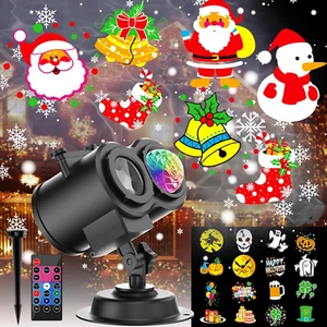 Christmas Projector Lights Outdoor,15W Brighter HD 16 Patterns Christmas Project - Picture 1 of 6