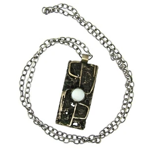 830 Sterling Silber BRUTALISTISCHE Halskette Mid Century MCM ~ Dänisch oder Skandinavisch - Bild 1 von 8