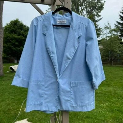 Vintage Alfred Dunner Blue Blazer Women's Size 14 Boxy Pastel Retro Made in USA - Image 1 of 4