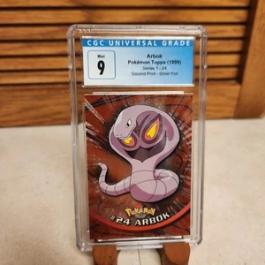 CGC 9 Pokemon Topps Series 1 - 24 Arbok Silver Foil Second Print - SHIPS FAST - Picture 1 of 2