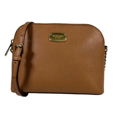 Сумка через плечо Michael Kors Jet Set купольная седло коричневая кожа золотая цепочка сумочка - Изображение 1 из 4