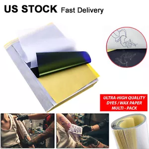 Tattoo Transfer Paper Stencil Carbon Thermal Tracing Hectograph Supplies Sheets - Picture 1 of 22