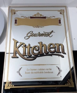 Vintage 1970s Gourmet Kitchen Wall Mirror Decor By Dareco Made In Japan 18"x 12" - Picture 1 of 7