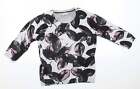 Clements Ribeiro Womens Grey Round Neck Floral Viscose Pullover Jumper Size M - 