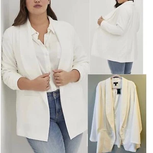 New Torrid 2 (2X 18/20) Longline (Off White) Stretch Crepe Dressy Blazer Jacket - Picture 1 of 1