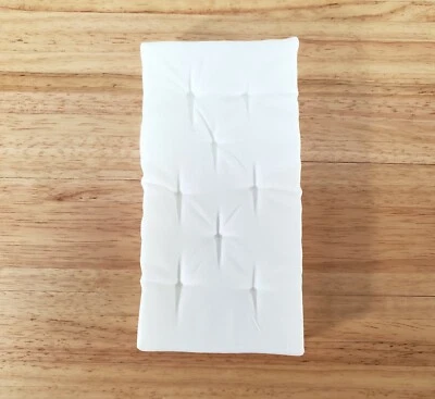 STREETS AHEAD Dollhouse Doll Twin Mattress White Tufted 1:12 Scale Miniature Bedroom 6" Long