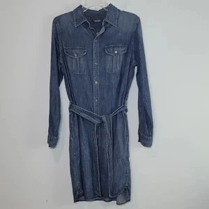 Ralph Lauren Denim Algodón Camisa Vestido Cinturón Western Talla Mediana Manga Larga - Imagen 1 de 9