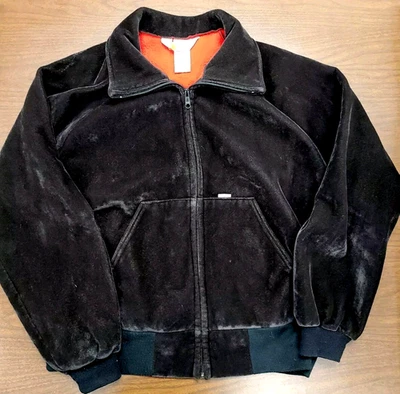 Винтажный Carhartt бархата черный Bomber пальто куртка с подкладкой красный размер XL мягкий - Изображение 1 из 4