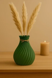 Vortica 3D-gedruckter Blumentopf Glänzendes Grün Modernes und dekoratives Design - Bild 1 von 2