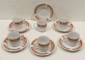 6 Stück Mokka/Espresso Tassen mit Teller China Porzellan mit Dekor Vintage - Bild 1 von 7