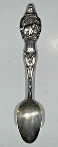 Yellowstone Sterling Silver (27g) Souvenir Spoon Bear Bison Deer Eagle Nest RARE - Picture 1 of 5