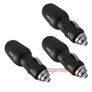 3X DUAL PORT USB CAR CHARGER ADAPTER BLACK IPHONE IPAD IPOD DROID RAZR NOOK GPS - Photo 1/1
