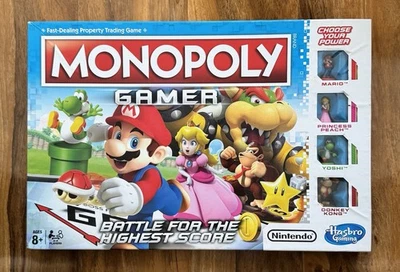 Monopoly Gamer Nintendo Mario Bros Edition Board Game Hasbro Complete  - Image 1 of 4