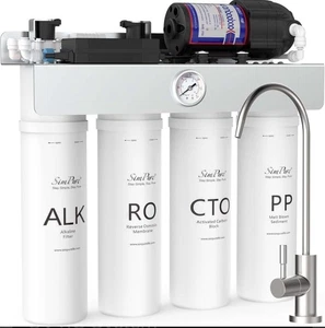 SimPure T1-400ALK Alkalische UV Tankless Umkehrosmoseanlage, eingebaute Pumpe - Bild 1 von 8