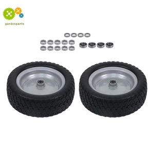 Paquete de 2 orificios de eje de 3,4' sin neumáticos y ruedas 13X5,00-6 para cortacésped neumático sólido - Imagen 1 de 24
